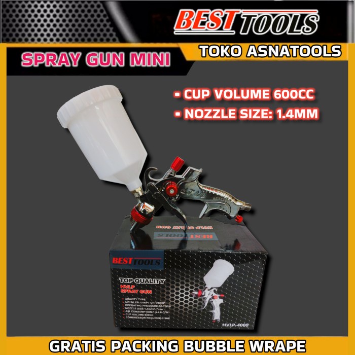 Spray Spray Gun Mini Hvlp 1.4Mm Spray Gun Hvlp Tabung Atas Nozzle 1.4Mm