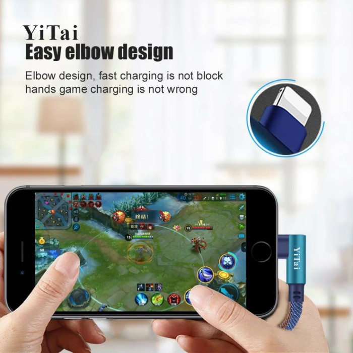 KABEL DATA LIGHTNING GAMING DENIM YI TAI YGL-100 PREMIUM QUALITY