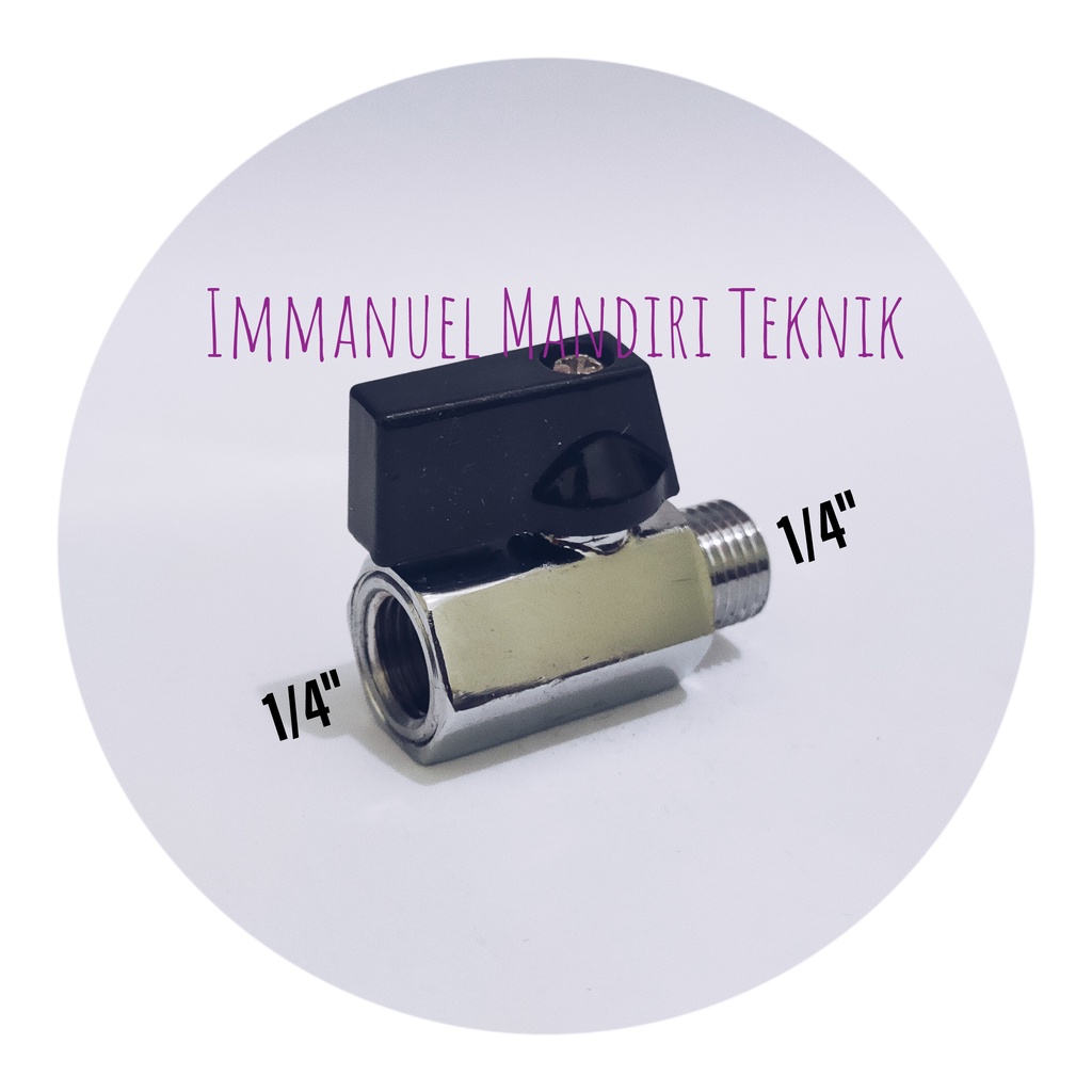 Ball valve 1/4 male female / Ball valve drat luar dalam 1/4