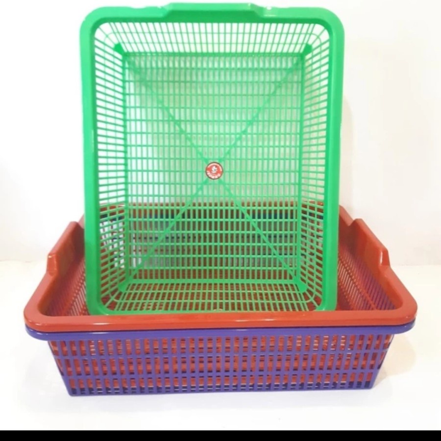 Tempat Surat No. 3 Keranjang Bolong Lubang Bakul Segi Kotak Box Storage Keeper Tempat Penyimpanan Fi