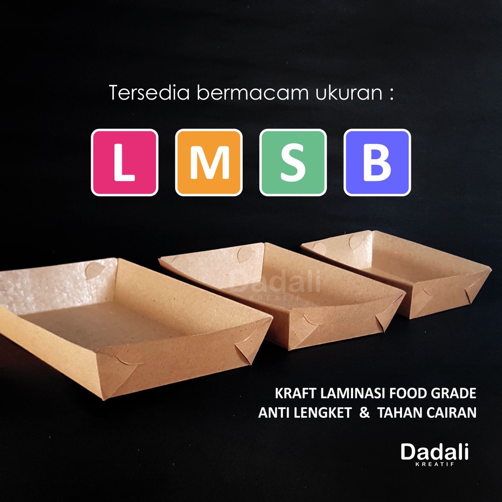 Paper Tray Dine In M Kraft Tebal 290gsm Piring Kertas Food Tray