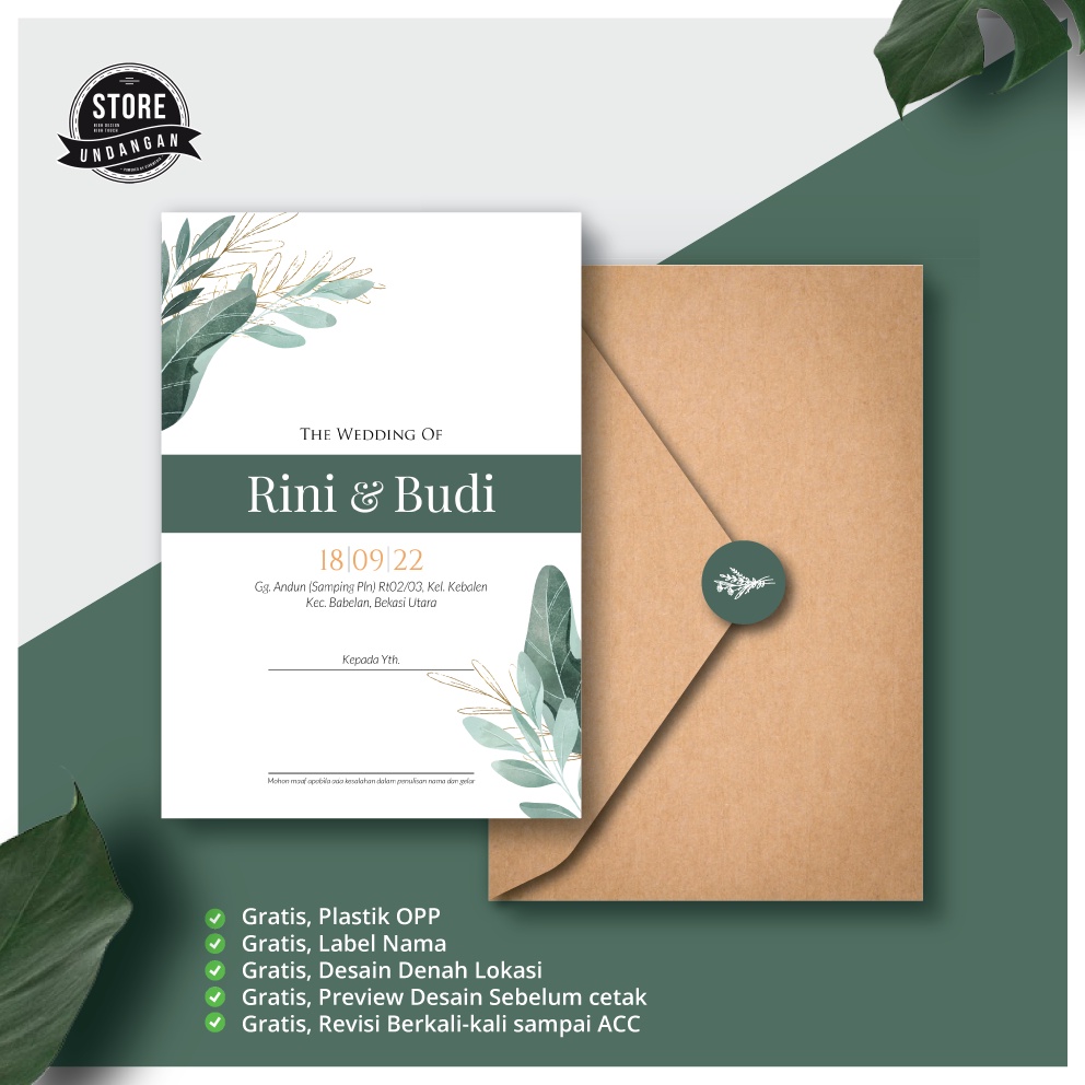 Undangan Pernikahan Rustic Tebal Cepat Murah Unik Simpel Elegan Mewah Aesthetic Minimalis Wedding In