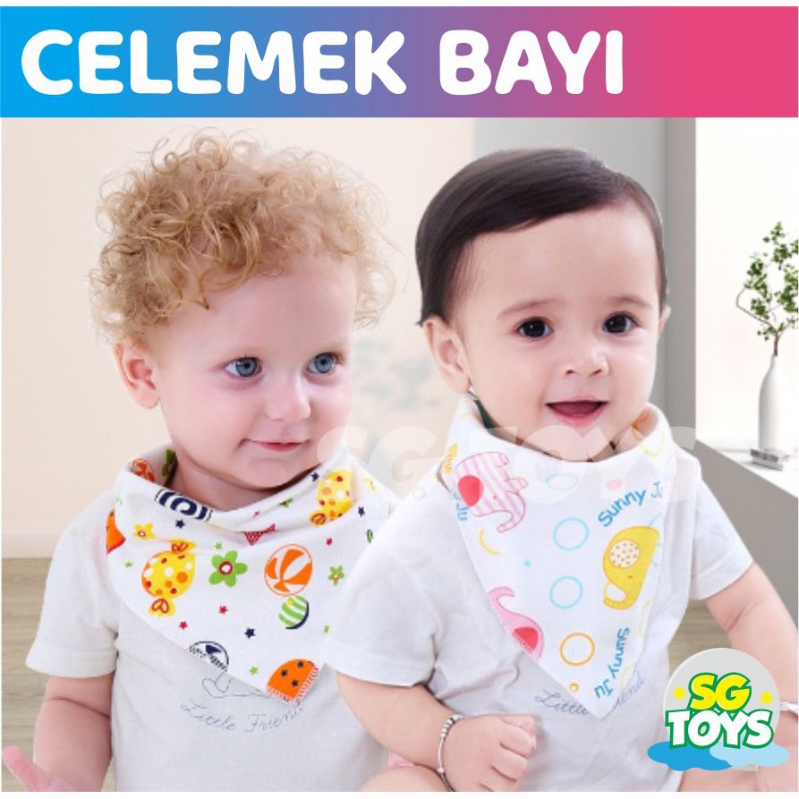Celemek bayi/Celemek makan bayi /Bib bayi/Slabber Segitiga Bayi/Celemek Makan Bayi