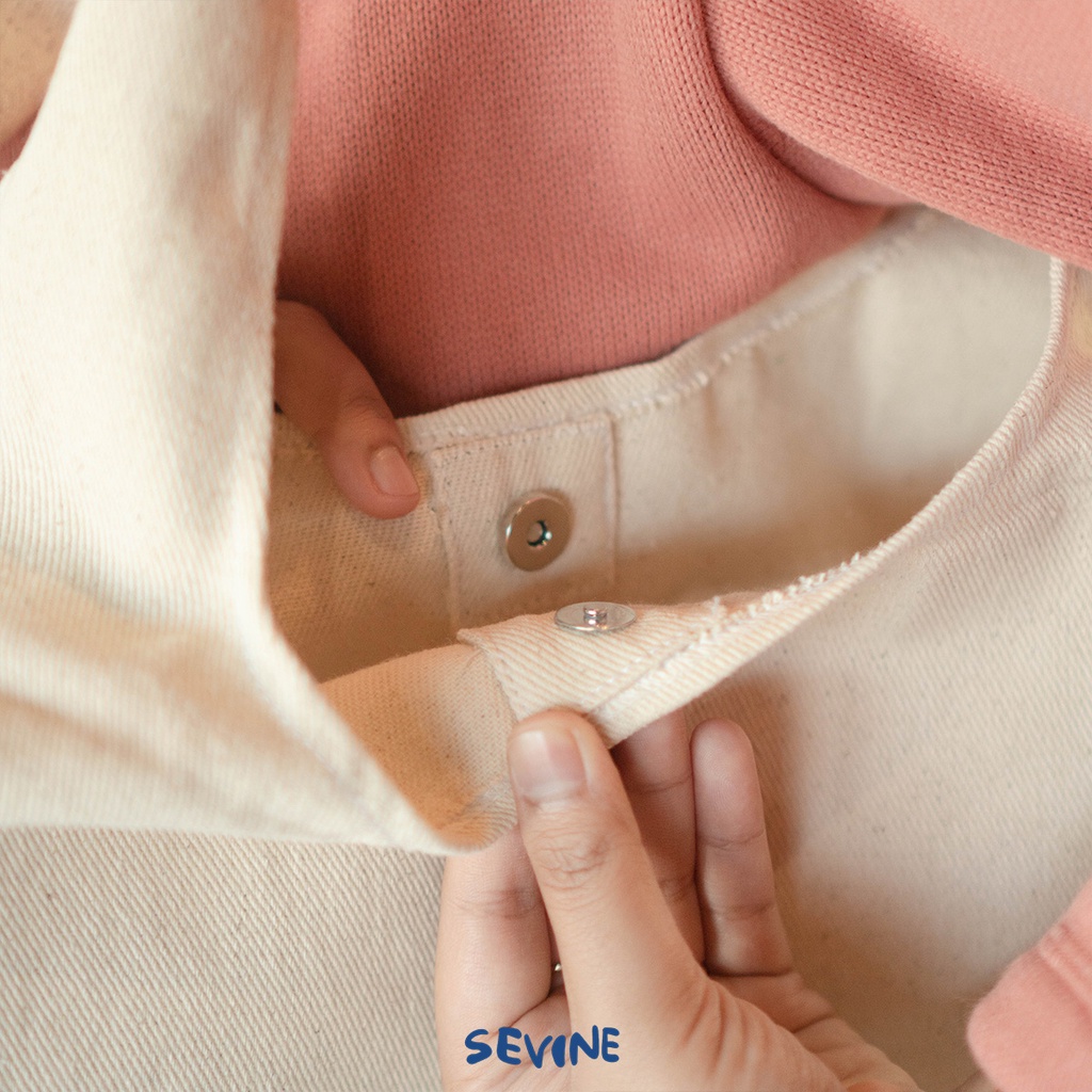 Sevine Tote Bag Kanvas Bonnie Tas Wanita Kuliah Fashion Laptop Totebag Quotes Motivation Aesthetic Vintage Pastel Retro - MB