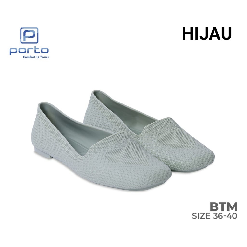 (COD) Sepatu Flat Wanita Jelly Lembut Porto BTM