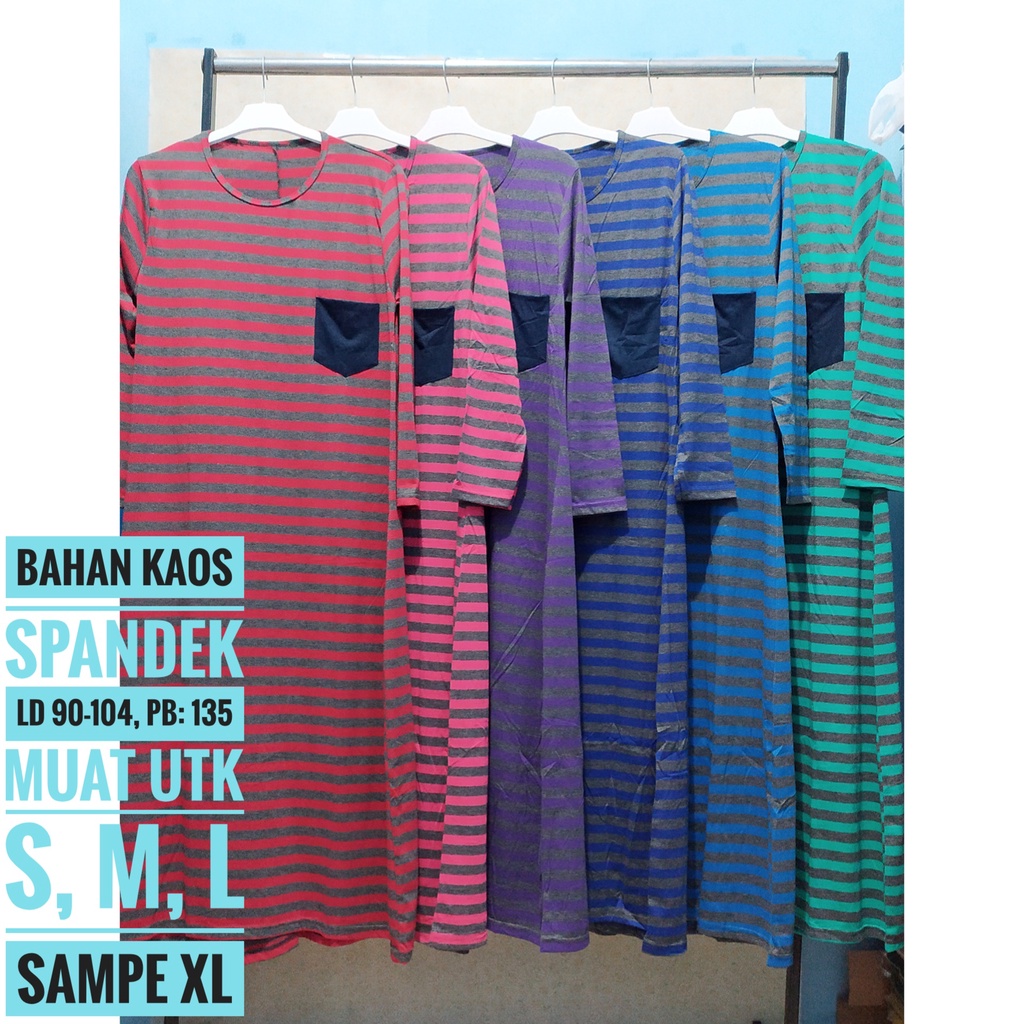 LD 90-102 Homedress Motif SALUR SPANDEK Rayon Gamis SPANDEK Rayon S M L XL Motif