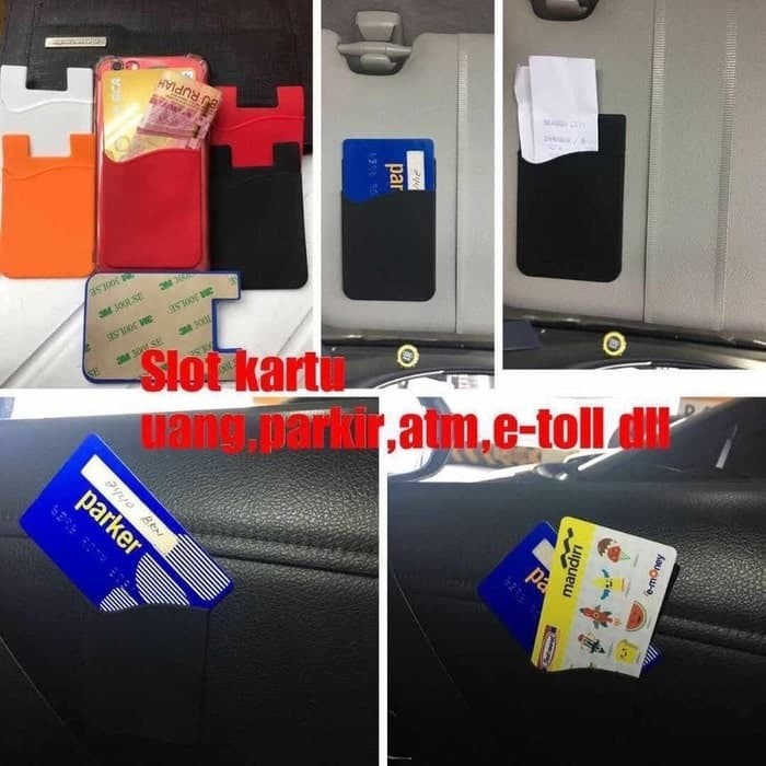 [Z208] Dompet Atm Dompet Kartu Card Holder Tempelan HP 3M Sticky Warna Hitam