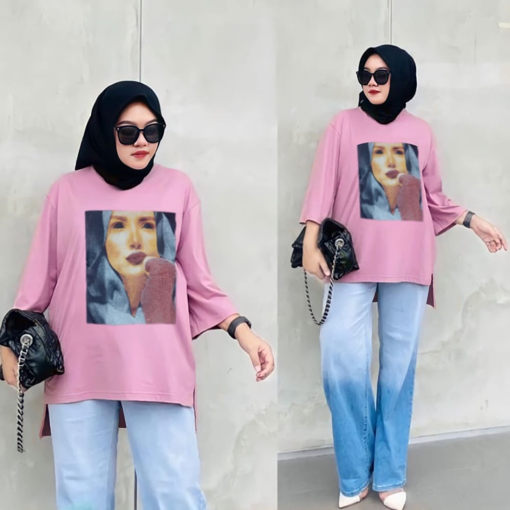 JF Kaos Oversize Penguin Wanita LD 130