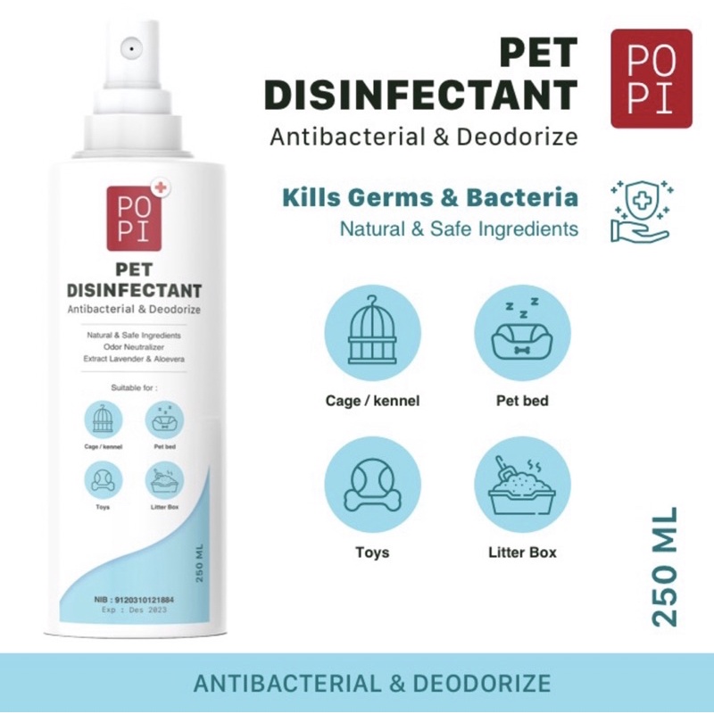 Popi Disinfectant / Penghilang Bau / Pembunuh Kuman / Wangi 250ml