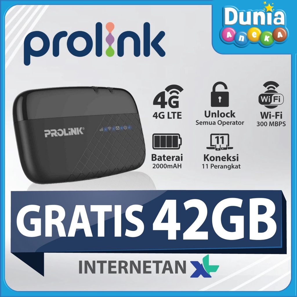 MODEM MIFI PROLINK 4G PRT7011L PROLINK 4G 150MBPS + PERDANA XL 42GB