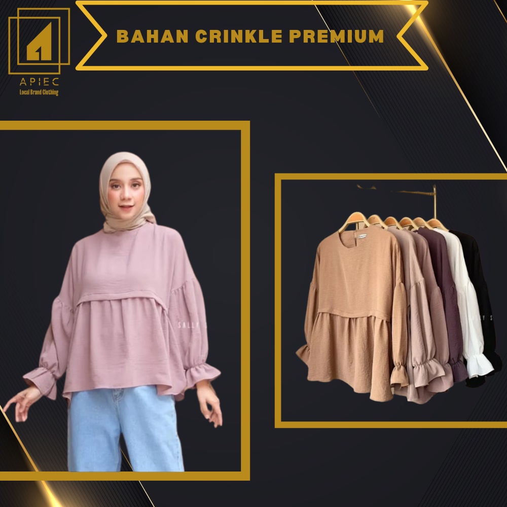 Baju Atasan Blouse Wanita Perempuan Bahan Crinkle Airflow Premium