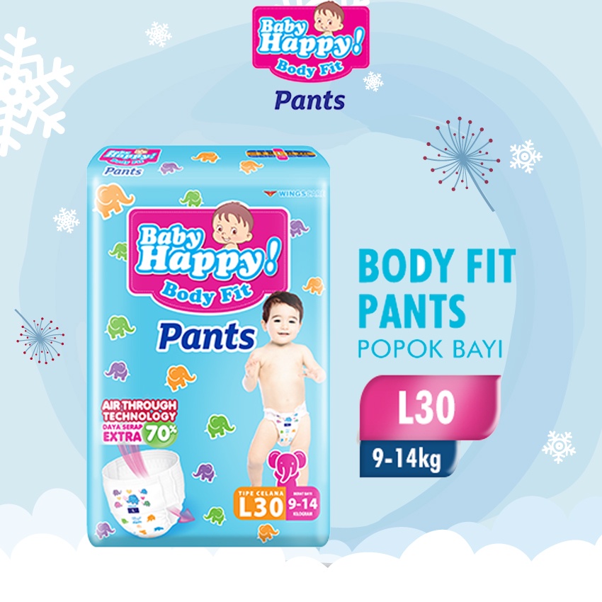 Baby Happy Pants L30 - Baby Happy Popok Celana L 30