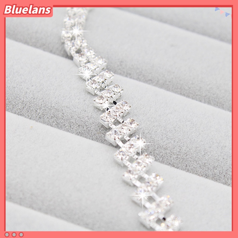 Bluelans Bridal Wedding Prom Jewelry Shiny Rhinestone Elegant Necklace Earring Set Gift
