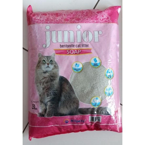 junior pasir kucing gumpal wangi 5 liter