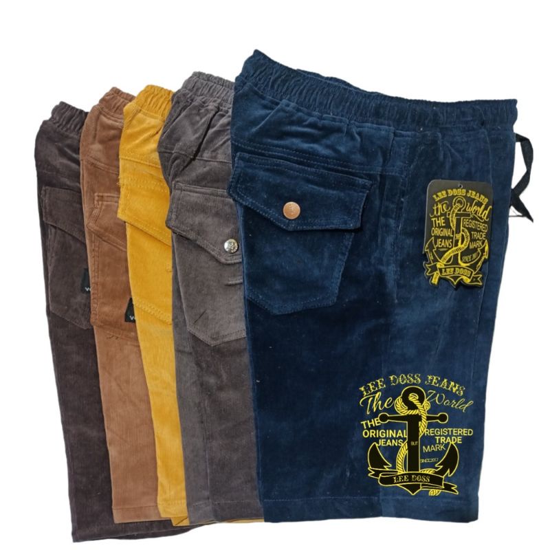 CELANA PENDEK CORDUROY PRIA BRANDED