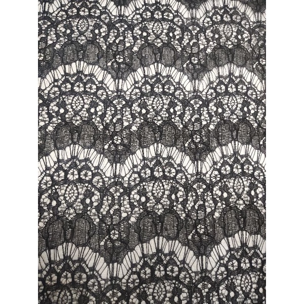 KAIN BROKAT METERAN RENDA HITAM GLITTER