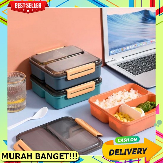 Kotak Makan Anak Anti Tumpah Lunch Box 3 Sekat Lucu Box Bekal Nasi Bento Untuk Perempuan Laki-Laki C