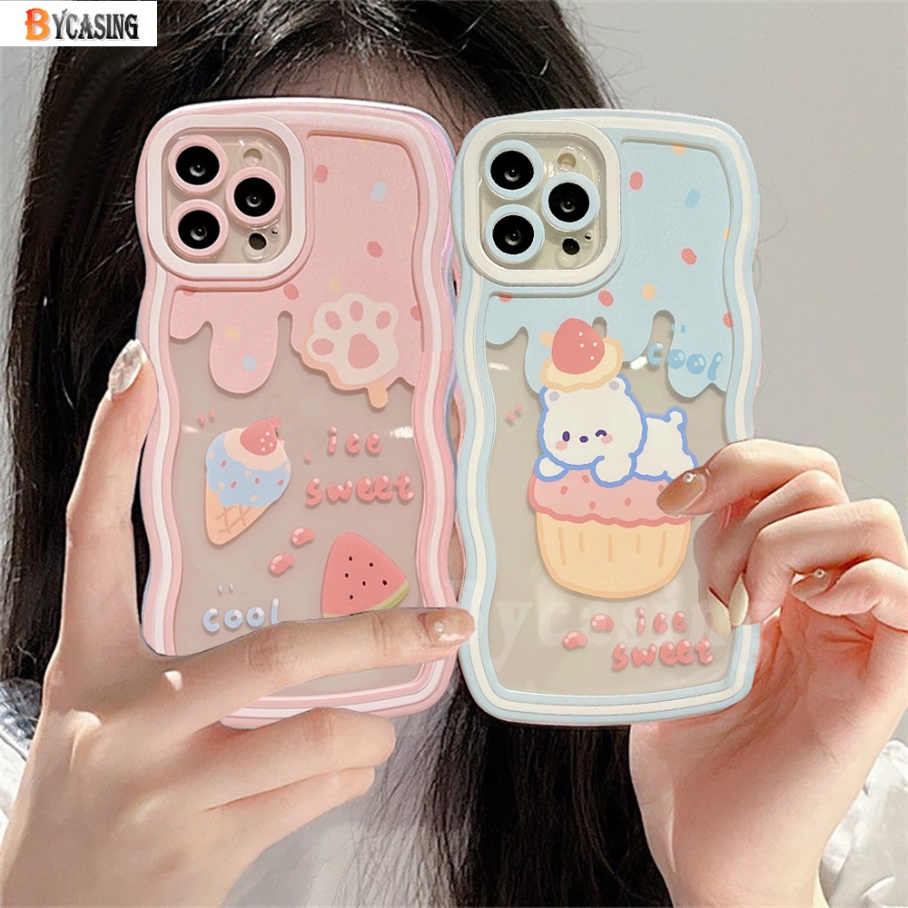 Soft Case TPU Motif Kartun Beruang Strawberry Untuk iPhone 11 13 12 14 Pro MAX 7 8 Plus 6 6s Plus XR 14 Plus X XS MAX SE 2020