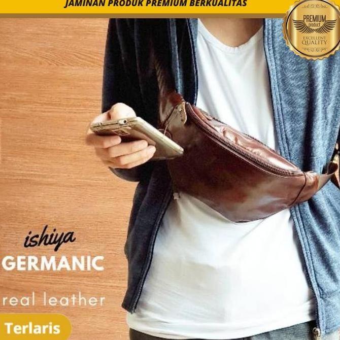 Tas Pinggang Pria Wanita Dompet Hp Kecil KULIT ASLI -ISHIYA GERMANIC-