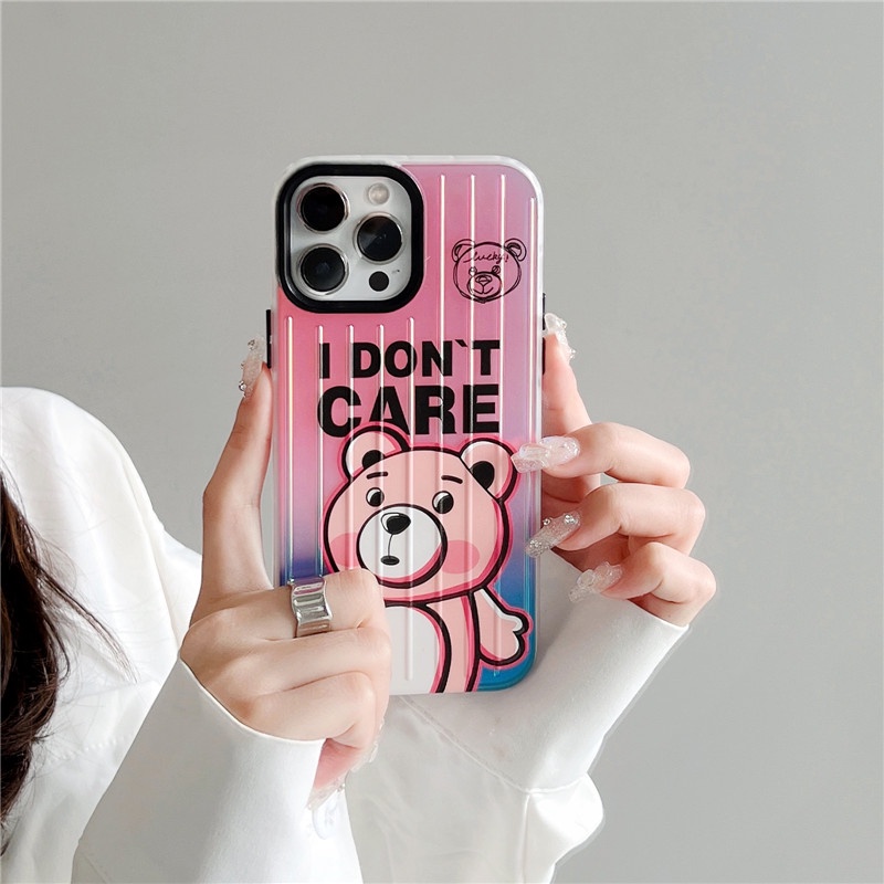 Soft Case TPU Motif Beruang Bebek Keberuntungan 3D Untuk IPhone 13 12 11 Pro Max