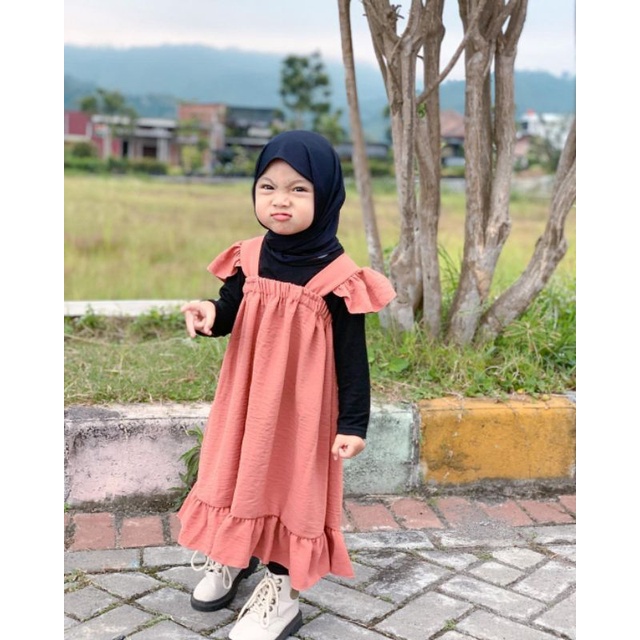 Dress Anak Syabila Ruffle 1-3 Tahun / Dress Rok Anak Harian BabyCrepe