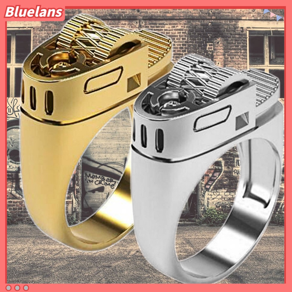 Bluelans Men Fashion Ring Personalized Alloy Circlet Lustrous Jewelry Gift