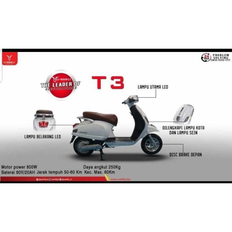 Motor listrik Uwinfly T3 (DP 5jt)