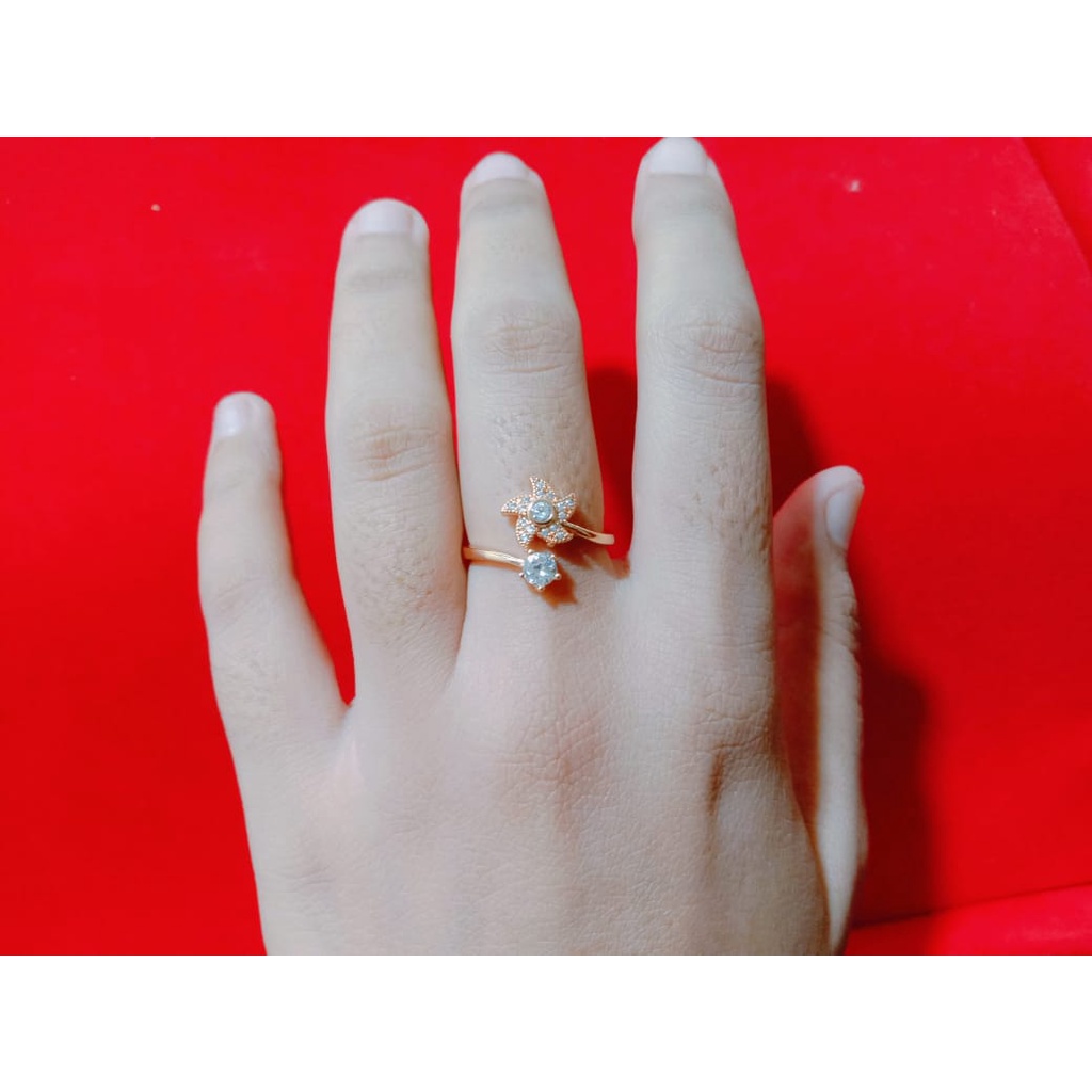 [cod] 554 cincin titanium antikarat model bunga baling cantik