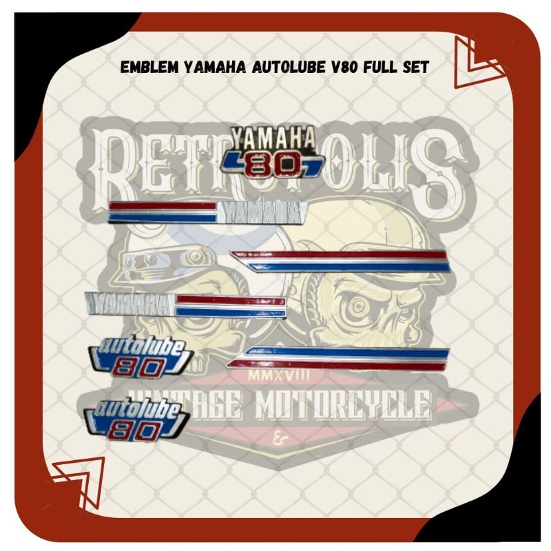 Emblem Yamaha V80 tahun 1979 full set