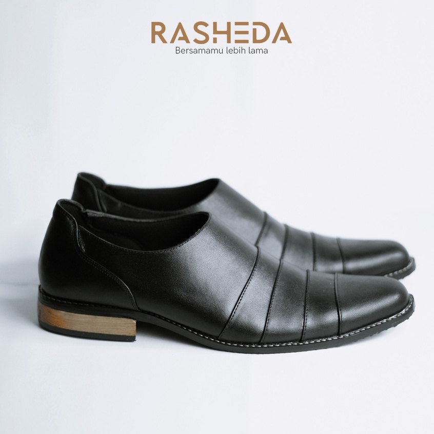 Sepatu Pantofel Pria Oxford Kulit Asli Rasheda AGS 01 SlipOn Big Size