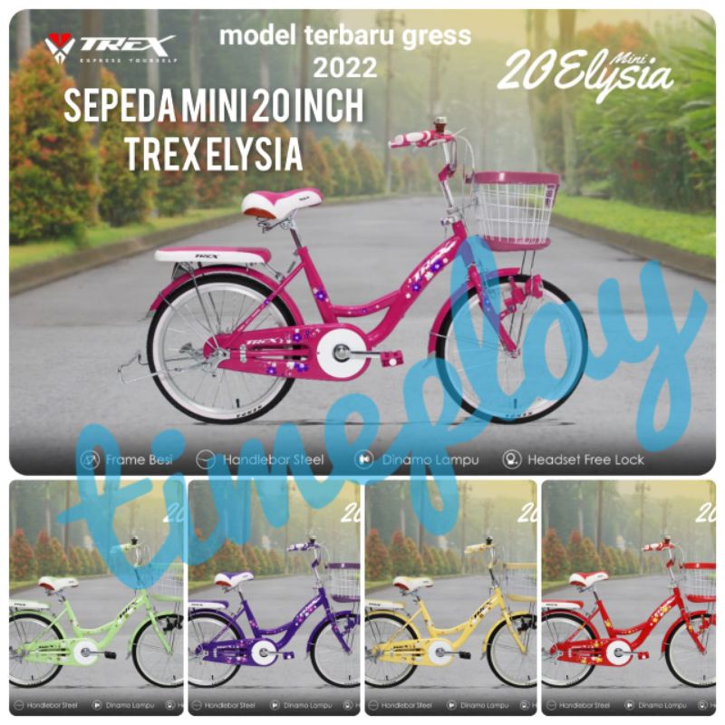 Sepeda Keranjang Remaja Dewasa Mini CTB Trex Elysia 20 inch Murah