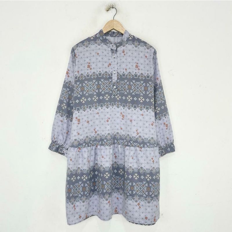 tunik wanita busui motif bahan maxmara