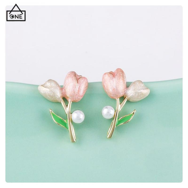 COD❤️Anting S925 Silver Plated Soft Tulip Earrings Female Earrings Asesori-A.one