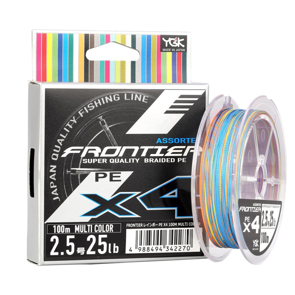 Senar PE YGK Frontier X4 Single Color dan Multi Color Braided 100 M Cepat Mudah Tenggelam Anti Kriti