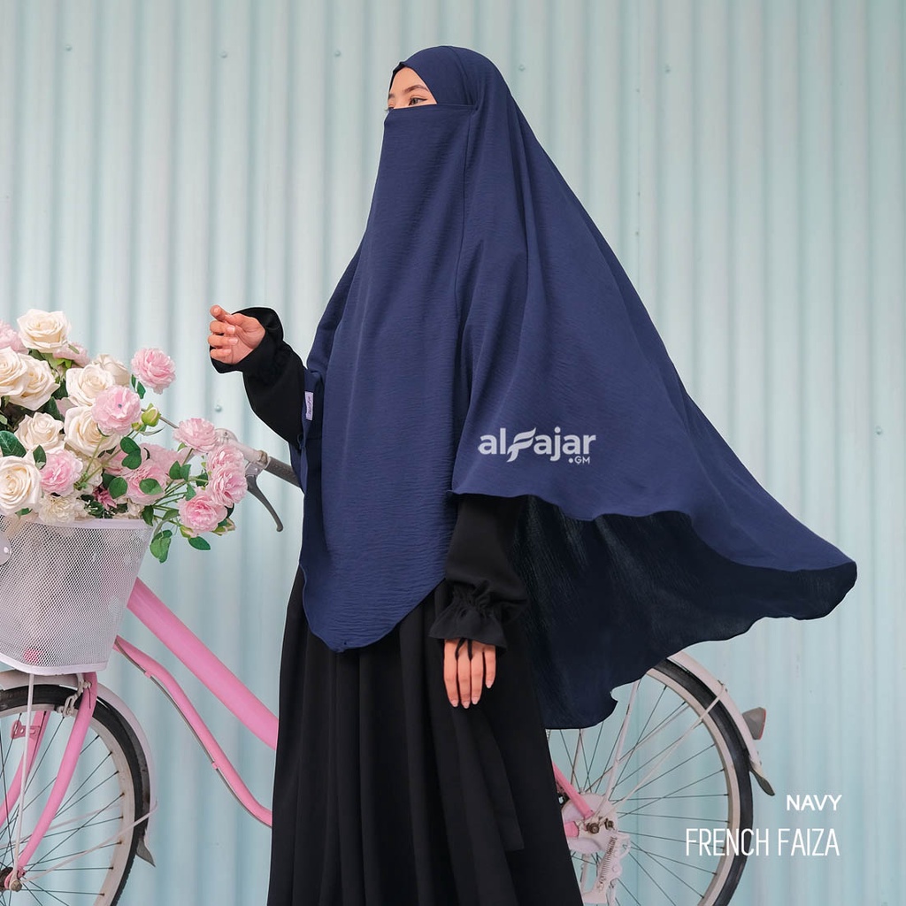 Jilbab Khimar Syari Muslimah French Faiza Crinkle Airflow by Alfajar Griya Muslim