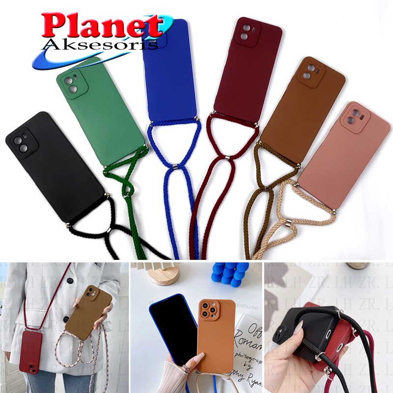 Case Tali Sling Vivo Y01 / Y15s / Y21 / Y21A / Y21s / Y33s / T1 Pro 5G Case Candy Macaron Pro Kamera