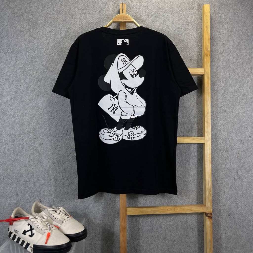 KAOS MLB YANKEES NY MICKEY MOUSE HITAM MIRROR FULLTAG