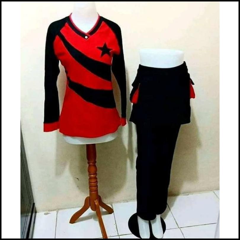 Baju Senam Wanita Rok Kantong/ Senam Zumba, Aerobik Fitness