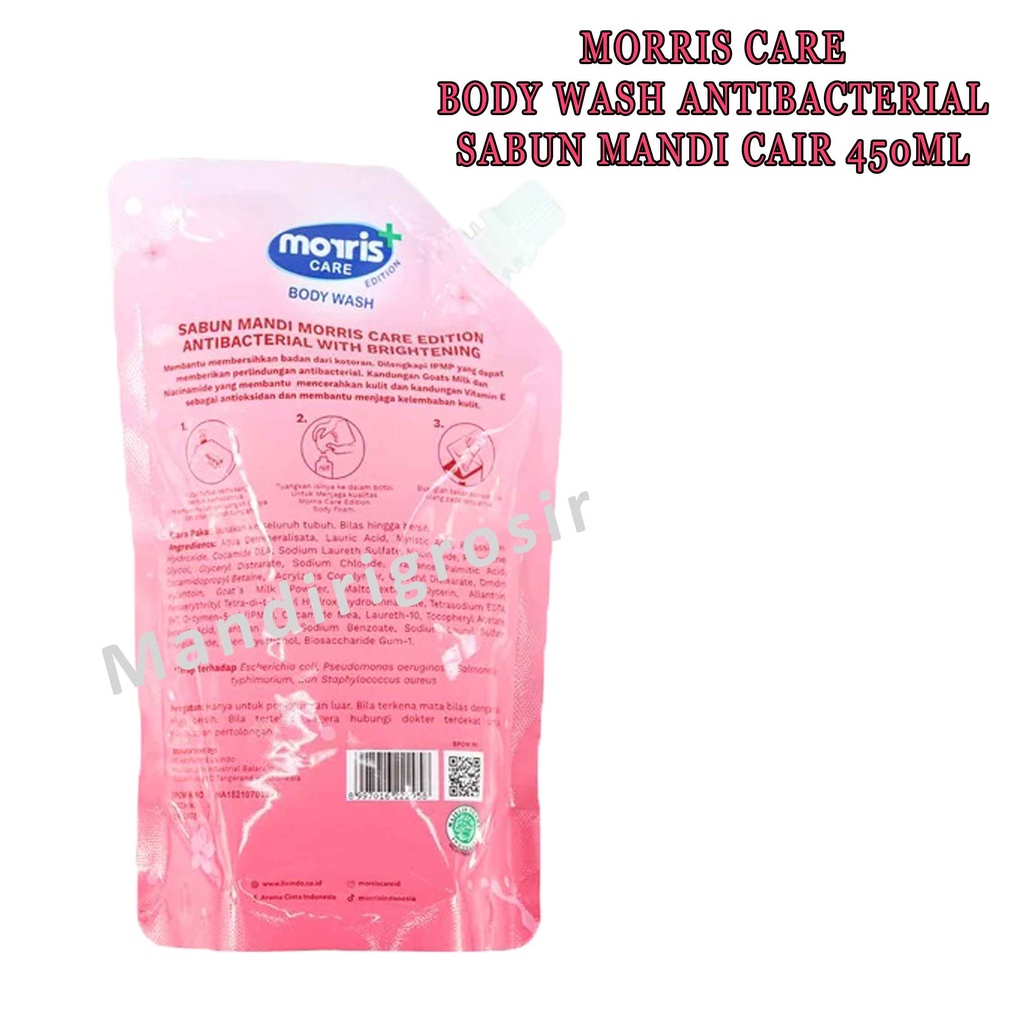 Body Wash * Morris  Care * Perfume Antibacterial * Sabun Mandi Cair 450ml