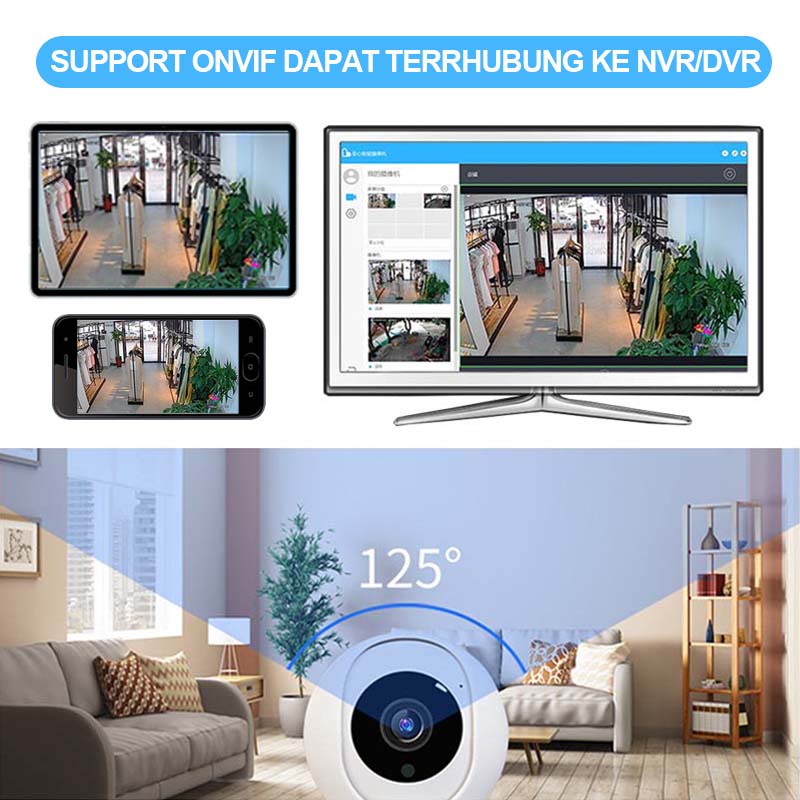 EYESEC Smart CCTV WIFI Indoor IP Camera CCTV 3MP 360° PTZ Kamera HP Jarak Jauh Garansi 1 Tahun Image 4