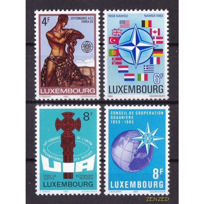 

0594 Perangko Luksemburg 1983 Organisations 4v Mnh