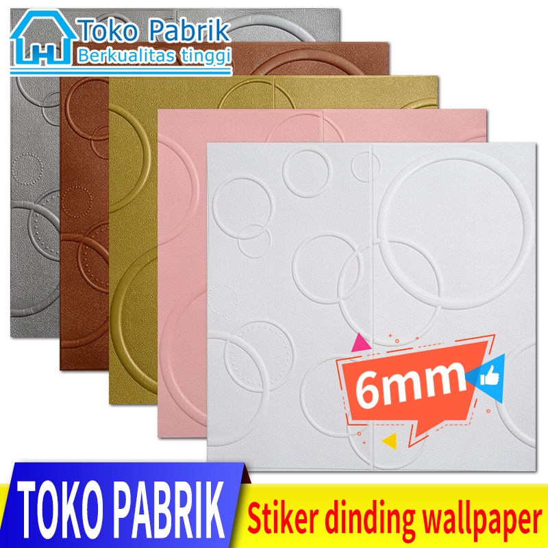 Wallpaper 3D high-end lingkaran tiga dimensi pola geometris ruang tamu wallpaper stiker dinding 70X7