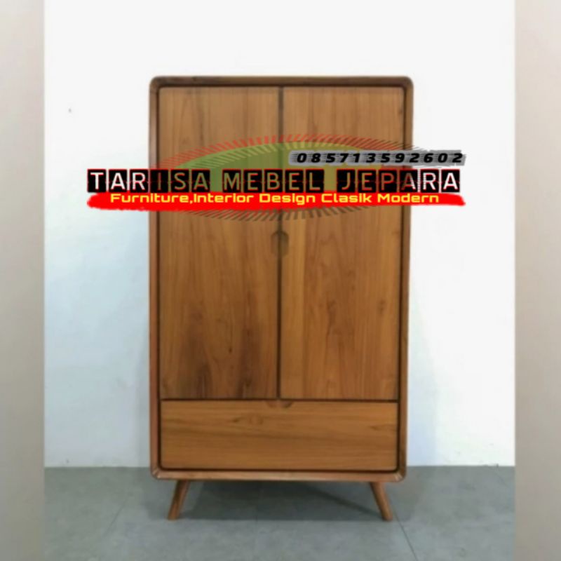 Lemari pakaian anak kayu jati Lemari minimalis 2 pintu jati 1 laci Lemari ruangan Lemari kamar Lemar