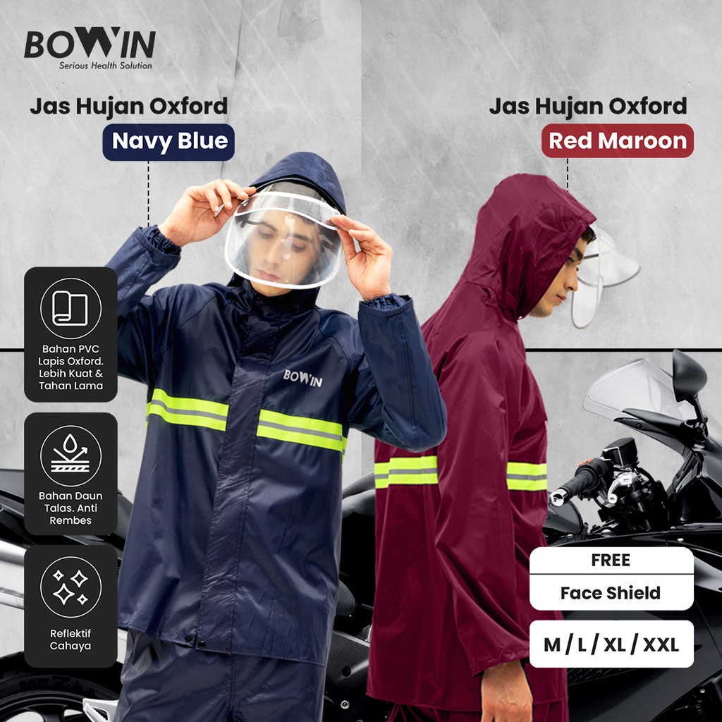 Bowin Jas Hujan Oxford (Anti Bakteri /Anti Rembes /Bahan Tebal)