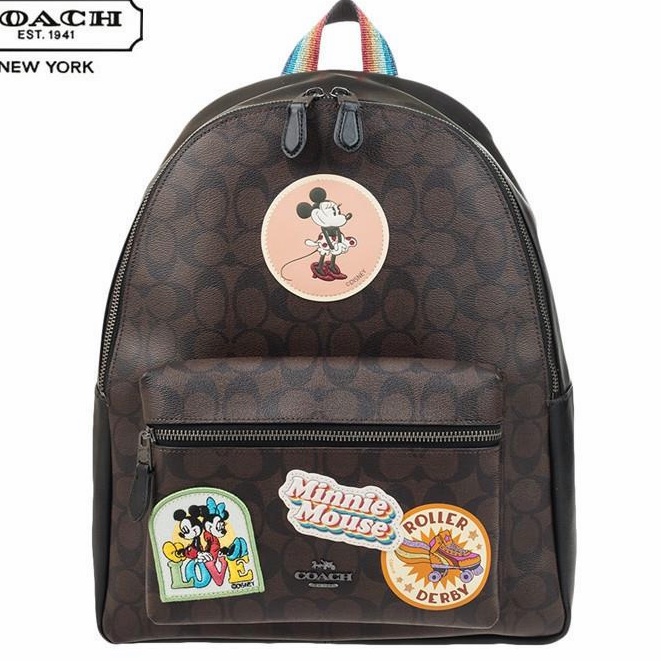 [Instant/Same Day]Coach 29355 Disney PVC patchwork backpack   beibao