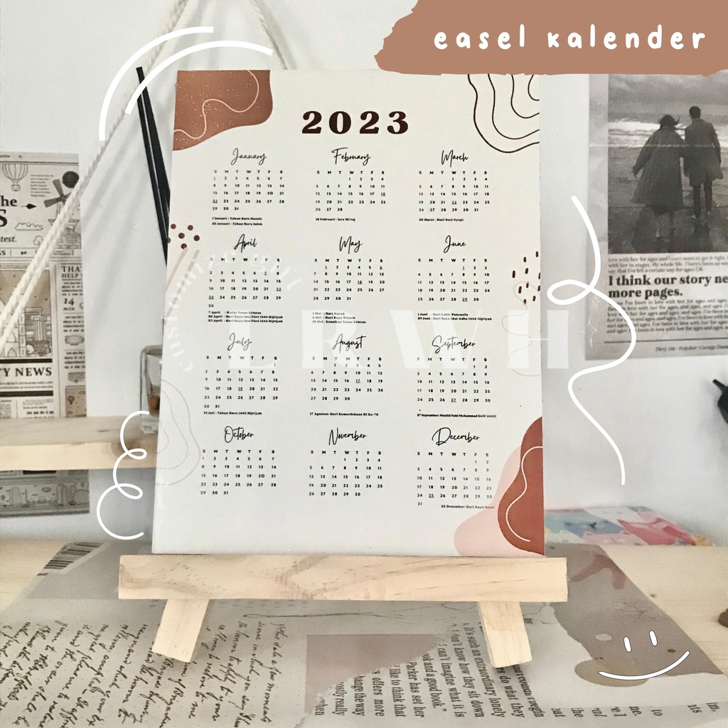 Kalender 2023 Easel Kayu