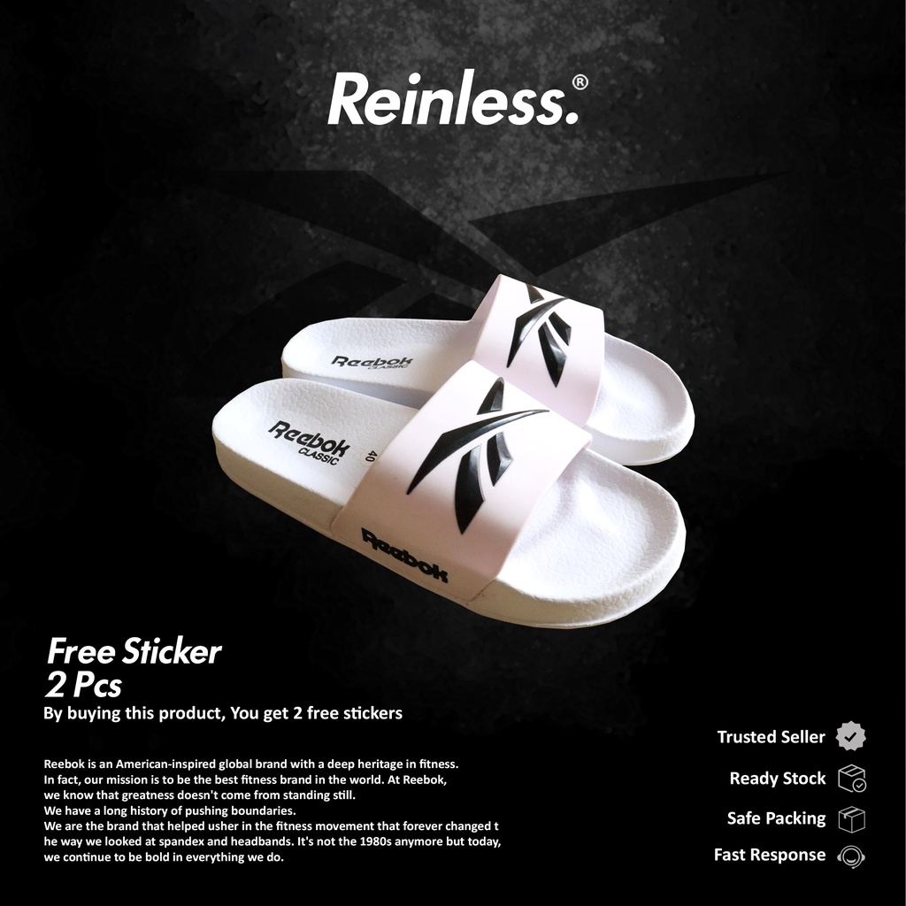 Sendal Slide Pria Reebok Putih Sendal Slop Pria Reebok Putih Karet Murah
