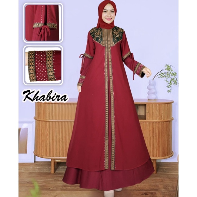 ABAYA SHEREEN ORGANZA DENGAN BORDIRAN TERBARU