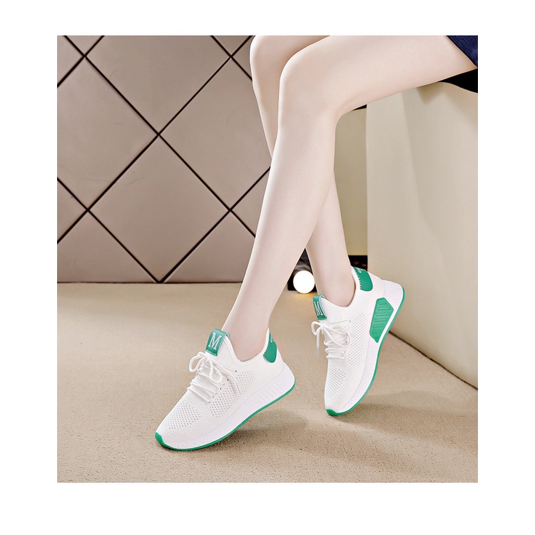 Gobra ♕ SEP014 (Tanpa Kotak) Sepatu Sneakers Wanita Motif M Polos Sporty Model Korea Fashion Casual Sport Olahraga Import