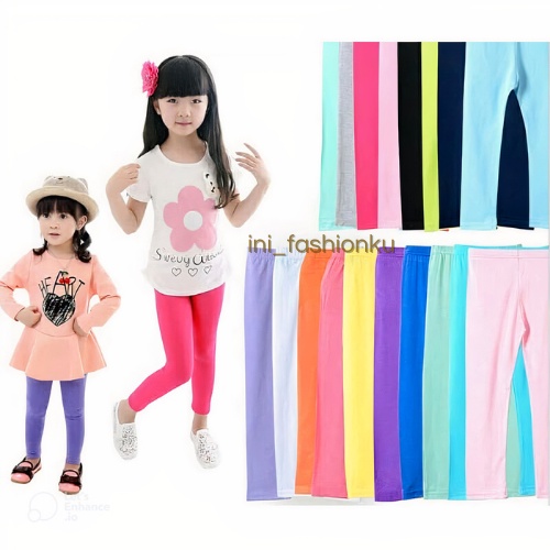 ( BISA COD ) Legging Anak Umur 1-14 Tahun Warna Terbaru Lengkap Bahan Kaos / Celana Lejing Anak S, M, L, XL, XXL / Leging Anak Polos